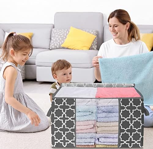 GhvyenntteS Storage Bags 100L 3-Pack Large Blanket Clothes Organization and Storage Containers (Grey-3Pack) - Image 2