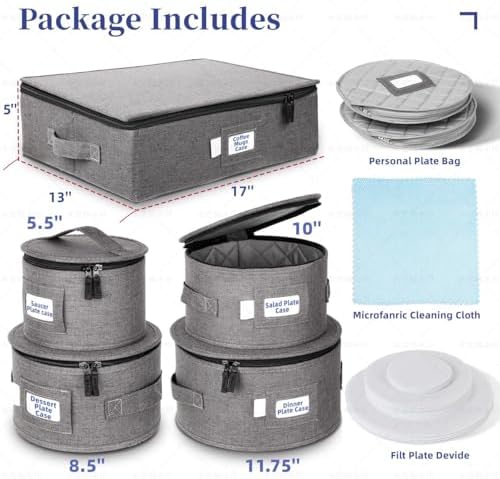 LUXULA China Storage Containers for 12 Place Setting with Two Plate Bags - Image 2