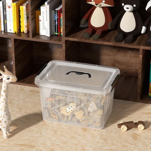 18 Quart Clear Plastic Latching Storage Box with Handle, 4-Pack - Image 5