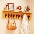 Wall Mounted Piano Key Hanger | Flip Style Hook | Entrance wall Art Hook, Made of Oak Wood (3 Times Painted, 4 Times Polished) (Tray Walnut-Beech, 10Hooks) by FleiSleep