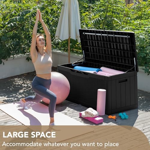 Devoko 100 Gallon Deck Box Waterproof Outdoor Storage Box with Cushion - Image 6
