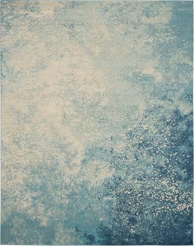 Nourison Home Passion Navy/Light Blue 8' x 10' Area-Rug, Modern, Abstract, Easy-Cleaning, Non Shedding, Bed Room, Living Room, Dining Room, Kitchen (8x10) - Image 4