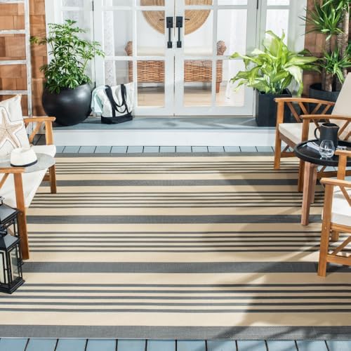SAFAVIEH Courtyard Outdoor Area Rug 8x10, Large Grey & Bone CY6062-236 by Unknown