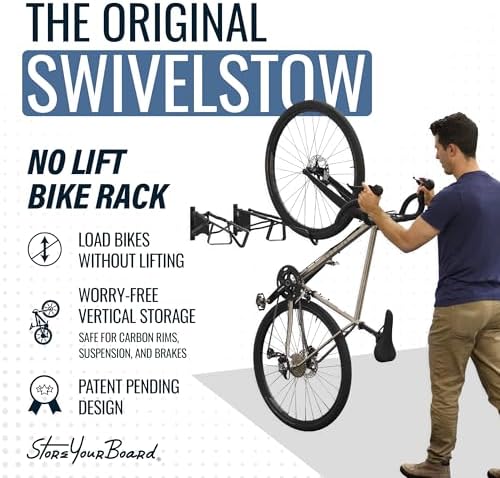 StoreYourBoard Swivel Bike Wall Mount, No Lift Vertical Rack - Image 2