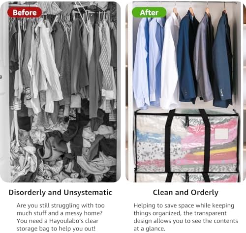 Moving Bags Heavy Duty Extra Large, Alternative for Moving Boxes & Moving Supplies,Clear Storage Bins with Lids, Plastic Packing Tote, Storage Bags for Clothes with Handles & Zippers(Clear, 10 Pack) - Image 7