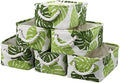 Storage Cubes, Storage Bins Baskets for Organizing 6 Pack for Organizing Toys, Clothes, Closet Baskets with Rope Handles for Nursery Home(White and Green,12"L×8"W×5"H) by TcaFmac