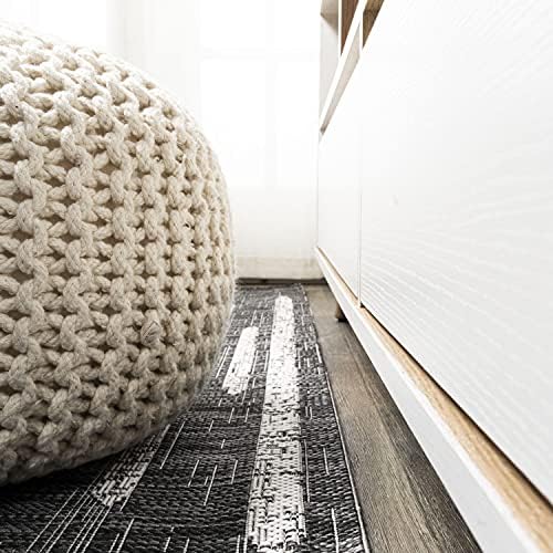 JONATHAN Y Stripe Geometric Indoor Outdoor Runner Rug 2X10 Black/Ivory, Zolak Berber for Backyard, Patio, Porch, Easy-Cleaning, High Traffic, Pet-Friendly, Non-Shedding (SMB124E-210) - Image 6