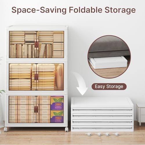 UAMFURI Stackable Storage Bins with Lids, 360QT Lockable Storage Cabinet - Image 4