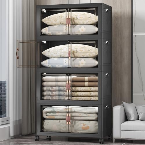 UAMFURI Stackable Storage Bins, 700QT Collapsible Drawers with 1 Lid by UAMFURIDirect