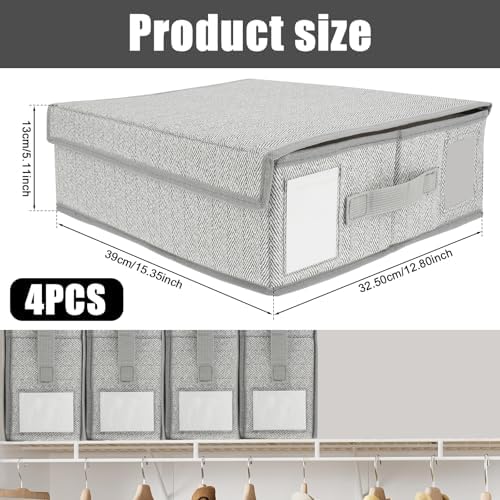 8 Pack Bed Sheet Organizers Set,King/Queen Size Sheet Storage Organizer with Window and Label, Foldable & Dustproof Bed Sheet Organizer for Linen Closet for Bedsheets Summer Blankets & Sheet - Image 7