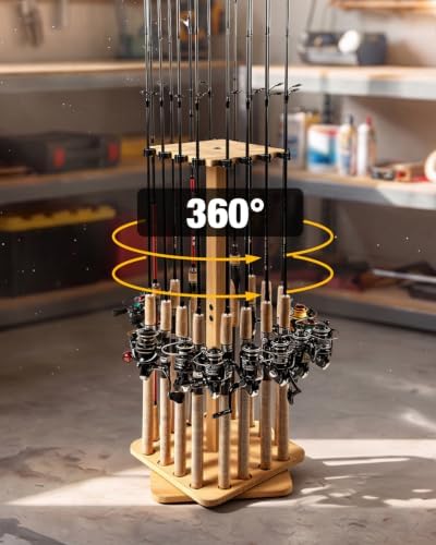 Ghosthorn Rotating Fishing Rod Holder for Garage,Floor Pole Rack for Men - Image 2