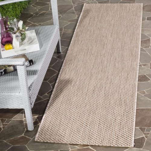 SAFAVIEH Courtyard Collection 2'3" x 10' Beige/Brown CY8521 Indoor/ Outdoor Waterproof Easy Cleaning Patio Backyard Mudroom Runner Rug by Unknown