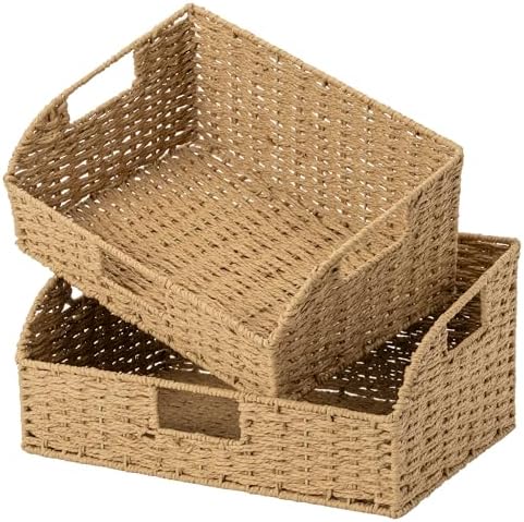 StorageWorks Pantry Baskets for Organizing,Wicker Basket for Storage,2-Pack by StorageWorks