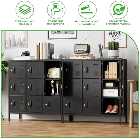 SUPEER 9-Door Metal Locker for Employees with Keyed Compartments - Image 5