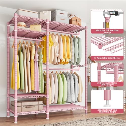 Raybee Clothes Rack with Shelves, Heavy Duty Loads 780LBS, Space-Saving - Image 4