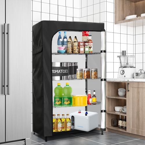 Waterproof Storage Shelf Cover,60 x 24 x 72 Inch Wire Shelving Rack Covers,Dustproof Shelving Unit Covers (Cover only,Black) - Image 7