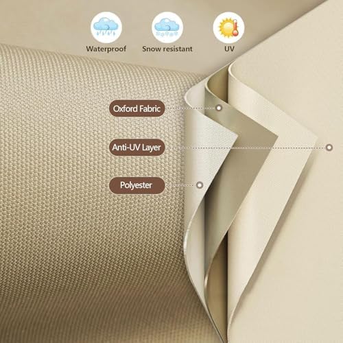 RICHIE Outdoor Patio Furniture Cover - Heavy Duty Waterproof 600D Tough Canvas Protector for Square Table Cover, All-Season Dining Table and Chair Cover (74L x 74W x 28H Inch) - Image 6