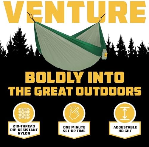Wise Owl Outfitters Camping Hammock – up to 500lbs Portable Hammock with Tree Straps - Travel, Backpacking, Hiking, Outdoors Camping Gear - Single or Double - Image 3