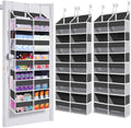 UVIAHOMI 2 Pack - Over The Door Organizer 5 Tiers, Extra Large Behind Door Storage of 10 Big Front & 10 Mesh Pockets, 80lb Weight Capacity, Hanging Doors Storage for Closet Bedroom Nursery, Dark Gray by UVIAHOMIHOMEORGANIZER