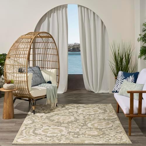 Nourison Home Aloha Ivory Sage 3'6" x 5'6" Area Rug - Easy Clean, Non Shedding, Bed Room, Living Room, Dining Room, Kitchen (4' x 6') - Image 4