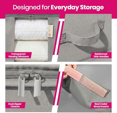 Storage Bags for Comforter, Clothes & Bedding Sets With Cedar Protection - Image 5