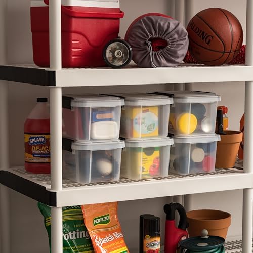 IRIS USA 6-Pack 6 Qt Storage Bins with Gasket Lids, Clear/Black - Image 3