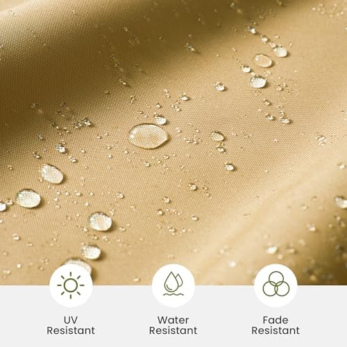 Cantilever Patio Umbrella Cover Outdoor Offset Table Umbrellas Cover with Zipper and Rod UV Resistant Waterproof for Garden Deck Backyard Pool, Khaki - Image 4