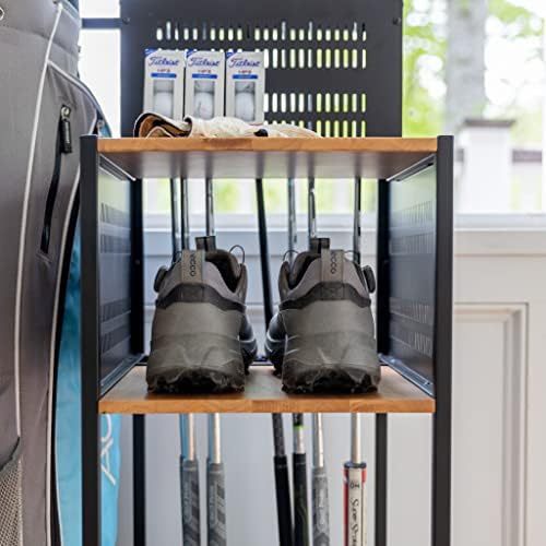 Teal Triangle Golf Storage Organizer, Heavy Duty Garage Freestanding Storage, Holds Golf Clubs, Bags, Golf Accessories, Golf Gifts for Men - Image 6
