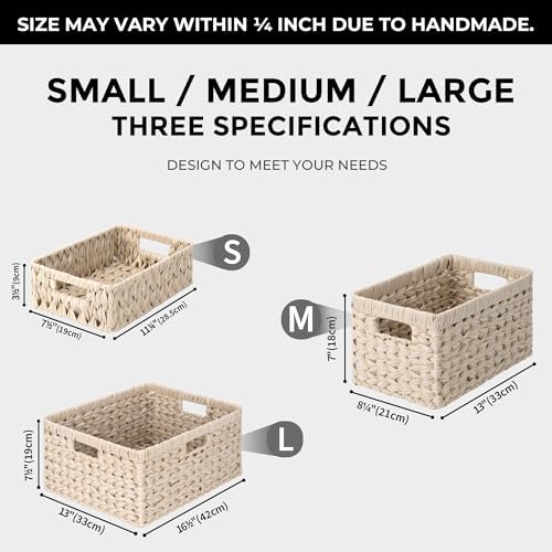 GRANNY SAYS White Wicker Baskets for Storage, Wicker Storage Baskets,2-Pack - Image 4