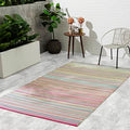 Fab Habitat Outdoor Rug - Waterproof, Fade Resistant, Crease-Free - Premium Recycled Plastic - Striped - Patio, Deck, Porch, Balcony, Laundry Room - Cancun - Candy - 4 x 6 ft by FabHabitat