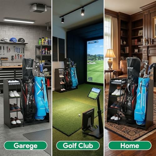 Golf Bag Storage Organizer for Garage Holds 2 Golf Bags - Image 6