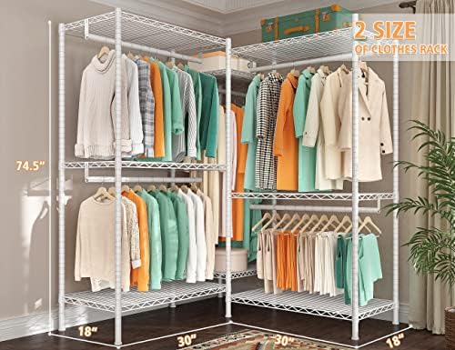 Raybee Clothes Rack, L Shaped Portable Closets for Hanging Clothes, 900LBS - Image 6