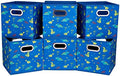 Dinosaur Fabric Storage Cubes Bins Kids 13x13x 13 in Navy Blue Storage Cubes Inserts Foldable Cloth Storage Boxes Collapsible Storage Baskets Drawer for Cube Organizer ,QY-SC06-6 by HSDT