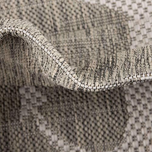 Unique Loom Outdoor Coastal Collection Area Rug - Ahoy (4' 1" x 6' 1" Rectangle, Gray/ Ivory) - Image 6