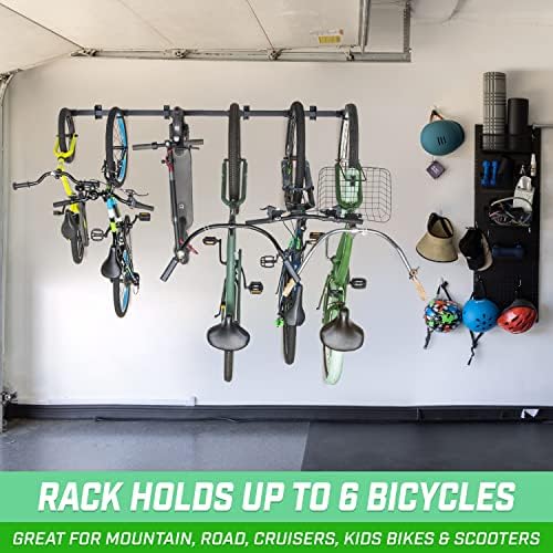 GoSports Wall Mounted Bike Rack for Garage - Vertical Storage for 4 to 6 Bicycles - Image 3