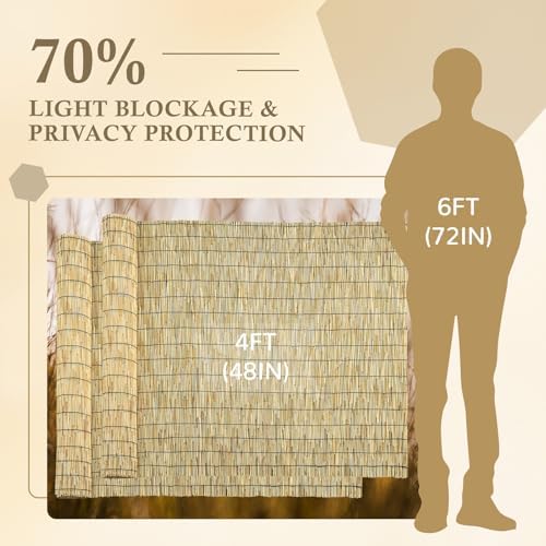 Natural 2 Pack 4FT X16.4FT Reed Fencing Roll Bamboo Privacy Screen - Image 2