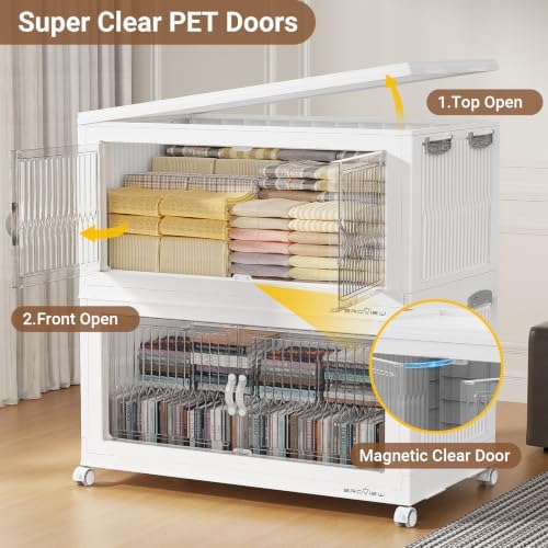 BROVIEW 1000Qt Stackable Storage Bins with Lid for Home Dorm, 5Pack White - Image 6