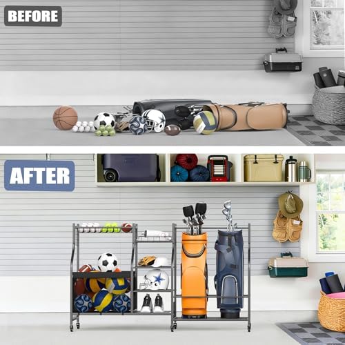 WALMANN Golf Bag Storage with Wheels, Rolling Sports Equipment Organizer - Image 7