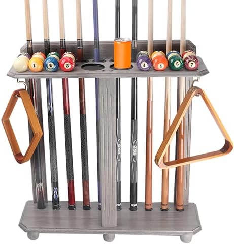 GSE Floor Stand Billiard Pool Cue Racks Only, Hold 10 Cues, Brushed Grey by GSEGamesSportsExpert