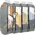 4PCS Garment Bags for Hanging Clothes,Chakera Large Breathable Garment Bag for Closet Storage with 10”Gusseted,Clear Clothing Storage Garment Cover for Dress Sweater with Double Zipper,Grey by CHAKERA