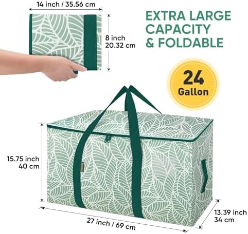 BALEINE 8-Pack Oversized Moving Bags with Reinforced Handles, Heavy-Duty Storage Tote for Clothes, Moving Supplies (Antique Folidage, 8-Pack) - Image 2
