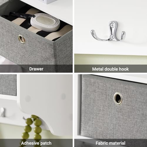 Haotian SoBuy Wall Shelf with Hooks, Coat Rack Wall Mounted with Shelf - Image 4