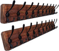 SKOLOO Rustic Coat Rack Wall Mount, 10 Hooks, 38.6'' Long, Brown, Pack of 2 by SKOLOO