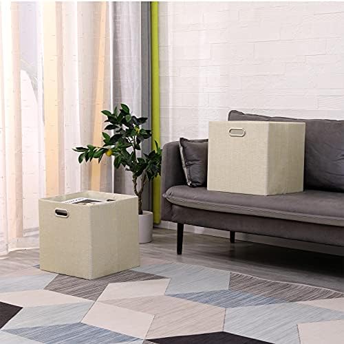 13x13x13 Inch Foldable Cube Storage Bins with Metal Handles, 4 Pack - Image 7