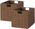 StorageWorks 13 inch Cube Storage Bins, Wicker Baskets for Storage, Brown by StorageWorks