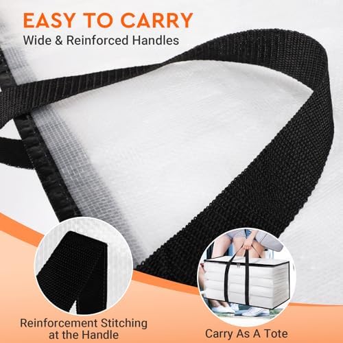 HomeHacks Large Moving Bags, Heavy Duty Clear Storage Bags, 8 Pack 125L - Image 5