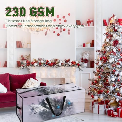 Simgoing 5 Pack Christmas Storage Bags, 9 Ft Christmas Tree Large Bag, 24" Wreath Containers and 25" Garland Packing Tote Moving Bags with Handle Zipper for Artificial Xmas Tree Wreath Garland - Image 5