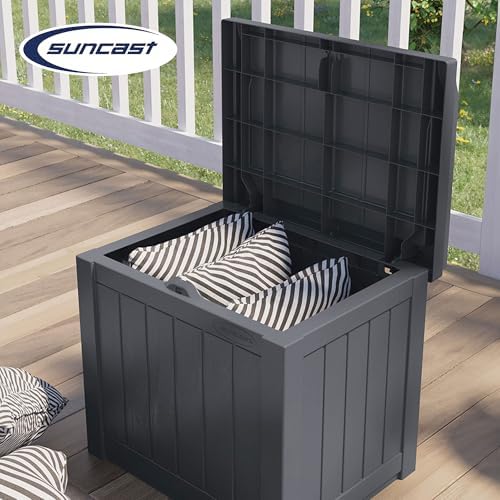 Suncast 2 Pack Small Deck Box Storage w/Bench Seat for Indoor & Outdoor Use, 22 Gal., Cyberspace - Image 5