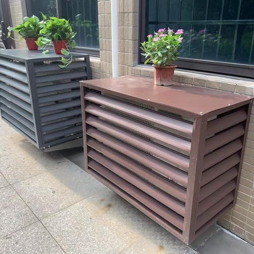 Outdoor Air Conditioner Cover Aluminum, All Weather Protective Cover, Trash Can Enclosure Freestanding Privacy Screen Fence Panels AC Unit Cover Flower Stand Condenser Pool Equipment Enclosure ( Color - Image 6