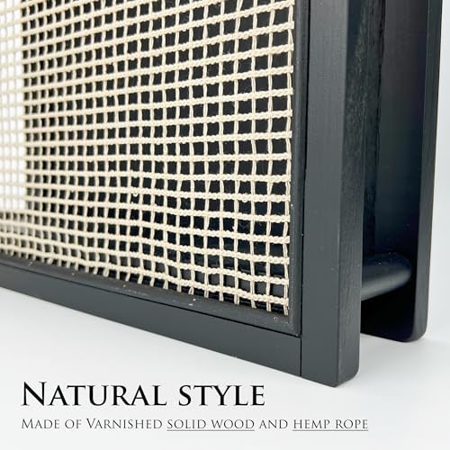 Wooden Wall Magazine Holder, Boho Style File Organizer,Wall Mounted Magazine Rack, File Holder For Entryway Living Room Kids’ room and Office, Hanging Mail Organizer (Black) - Image 4